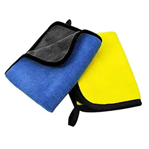 Autokaar Heavy Microfiber Cloth for Car Cleaning and Detailing, Double Sided, Extra Thick Plush Microfiber Towel Lint-Free, 800 GSM, 40x40 cm, 2 Pc