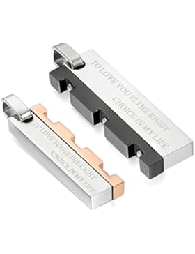 Oidea 1 Paar(2PCS) Freundschaftsketten mit Anhänger, Edelstahl 