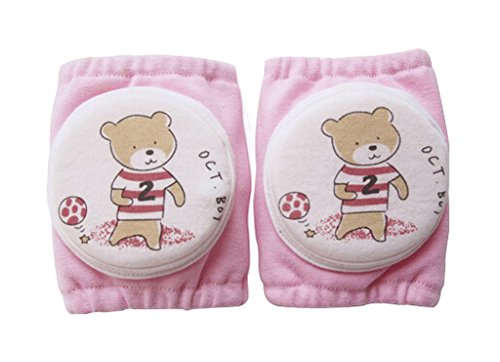 1 Pairs Lovely Bear Infant Toddler Baby Knee Pad Crawling Safety Protector PINK