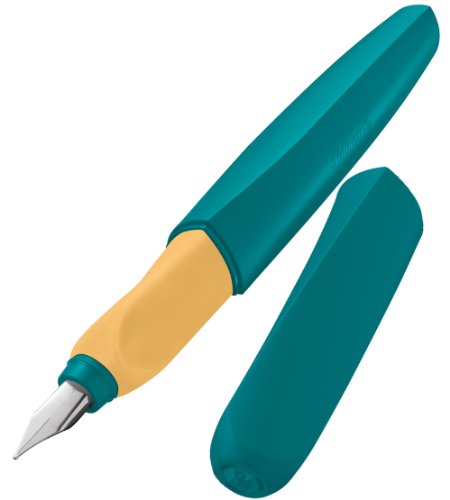 Pelikan P457 Petrol Füller Twist Feder Universell für Rechts-/Linkshänder, M, grün/gelb