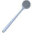 Simxen Massage Brush Bathing Brush Practical Back Cleaning Scrubber Silicone Bath Brush Multi-Function Body Long Handle Double-Sided Shower Brush Back Massage Exfoliation Wisp Body Scrub Brush