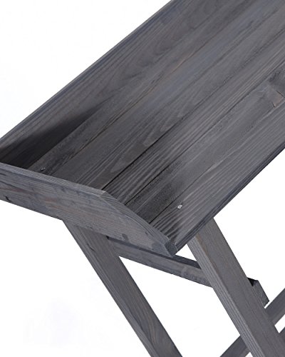 myGardenlust Pflanztisch für Garten Balkon und Terrasse – Gartentisch rechteckig aus Kiefern Holz – Blumentisch – Pflanzentisch 80 x 40 x 83,5 cm anthrazit - 2