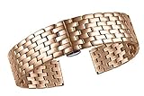 FERZA Home Hochwertige Charming Roségold-Uhrenarmbänder aus 316L Edelstahl (Size : 16)