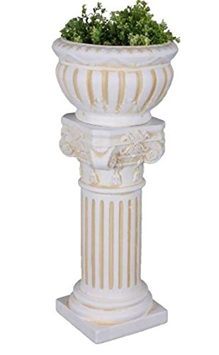 Pflanzsäule, antike Gestaltung, runde Pflanzschale - 2