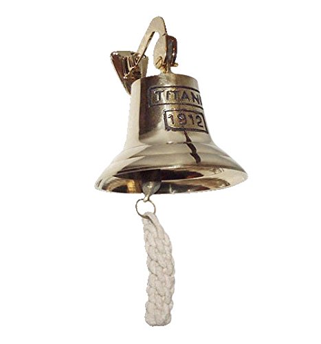 Preisvergleich Produktbild zeitzone Schiffsglocke Titanic 1912 Messing Glocke Nostalgie Maritim 9 cm