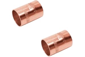INSPIREPRO (2 unidades) Manguito de 12mm H-H de cobre para soldar fontaneria, calefacción, instalaciones de gas y energía solar (Unión o empalme de12mm, para tubo de cobre)