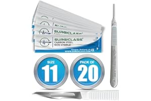 SURGICLASS Skalpellklingen Surgical Blade Scalpel Blade Size 11 Carbon Steel Non Sterile Pack of 20 SURGIBL11-20