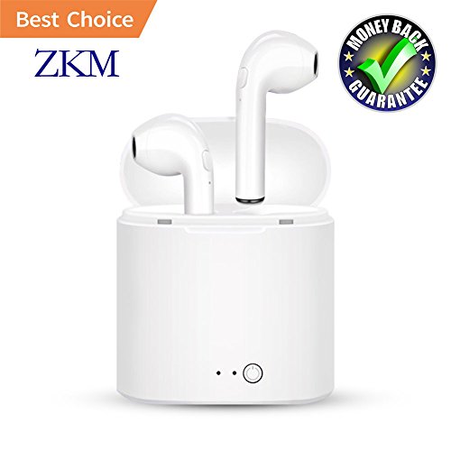 Price comparison product image ZKMKJ Wireless Earbuds, Bluetooth Headphones i7S Mini In-Ear Headsets Sports Earphone with 2 True Wireless Earbuds for Apple AirPods iphone X / 8 / 7 / 6 / 6s plus Android