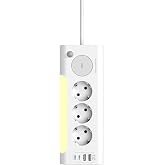 S-link PRZ06 3 Soketli 2 USB 2 TYPE-C PD20 2M 306 Joule Tam Bakır Kablolu Beyaz Akım Korumalı Priz