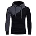 Produktbild PAOLIAN Herren Kapuzenpullover Langarm Patchwork Hoodie Kapuzen Sweatshirt Tops Männer Herbst Winter Warm Jacken Mantel Freizeit Kapuzenpullover Hoody Outwear (S, Schwarz)
