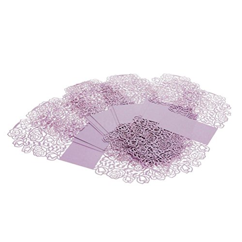 ULTNICE 50 Stück Geschenkboxen Gastgeschenk Schachtel Hochzeitsdeko – Lila Rose - 4