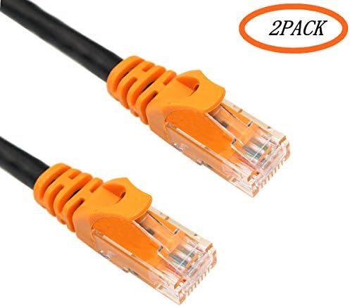 A.P 1m Ethernet Gigabit Lan Network Cable 2 PACK - (RJ45) Advanced CAT.6 - 10Gbps 600MHz |10/100/1000Mbit/s | Patch cable | UTP | compatible with CAT.5 / CAT.5e , Switch/Router/Modem/Patch panel / Access Point / patch fields - Black