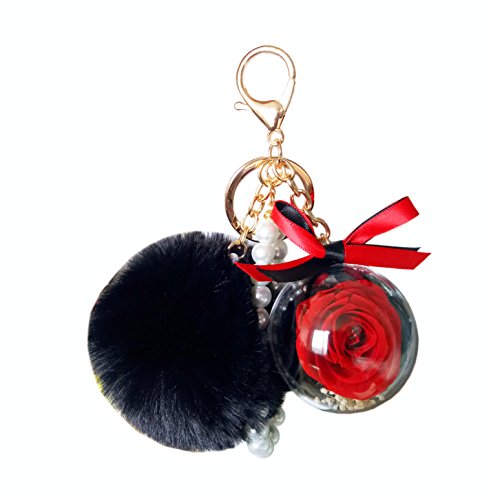 Flor Eterna Hecho a Mano Nunca Descolora Peluche Bola Regalo Creativo llavero Decoración del Coche Bolsa Regalo de San Valentín