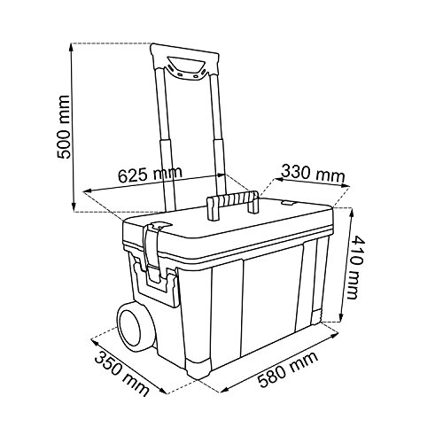 Keter Werkzeugkasten 25″ Hawk Karre rot grau Werkzeugkoffer Trolley Rollen - 2