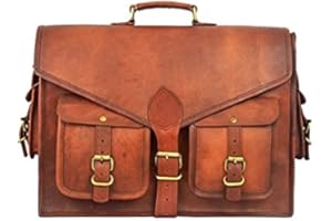 LAKECITY LEATHER CRAFT 18 INCH Leather Briefcase Laptop Messenger bag best computer satchel Handmade Bags for men
