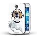 Produktbild iCHOOSE Hülle / Hülle für Samsung Galaxy S4/SIV / harter Plastikfall für Telefon / Collection Lustige Tiere / Hund mit Köpfhörer