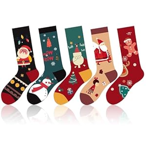 5 Pares Calcetines de Navidad,