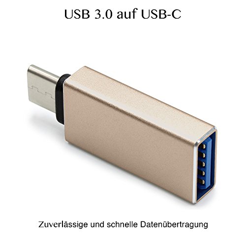 Urcover® USB-C auf USB 3.0 A OTG Adapter / Konverter Umwandler von USB Type-C Input in Micro-USB für Typ-C Geräte wie MacBook Pro , MacBook (2015) , ChromeBook Pixel , Nexus 5X , Nexus 6P , Nokia N1 , OnePlus 2 und weiter [Gold] - 4