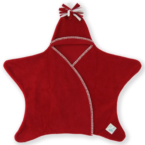 Tuppence and Crumble Star Baby Wrap Red Size Small