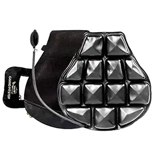 Grand Pitstop Motorcycle Air Seat Cushion for Comfortable Ride with in Built Air Pump & Sweat Proof Fabric - Harley Davidson Deluxe