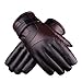 Produktbild Epinki Herren Lederhandschuhe Radfahren Warm Wasserdicht Dick Touchscreen Funktion Handschuhe Winter Bike Fahrradhandschuhe Braun