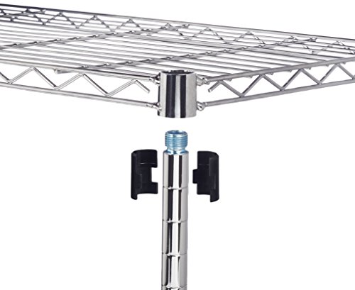 AmazonBasics Regal mit 5 Regalböden, mit Rädern, Chrom - 4