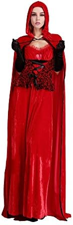 MEIOU Women's Full Length Deluxe Velvet Cloak Cape with Lined Hood Costume