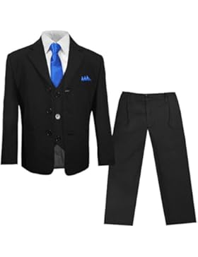 Jungenanzug festlich schwarz, blau oder beige Set 6tlg (tailliert) Paul Malone