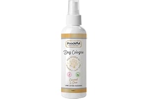 Dog Cologne Spray 200ml By Poochiful. Coconut & Shea Dog Perfume for Your little Stink Bomb. Deodorising Dog Groomers & Finishing Sprays Used by Professionals.