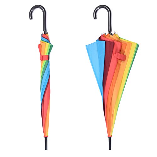 Rainbrace-Unisex-Rain-Umbrella-Long-handle-Rainbow-Fashion-Strongly-Windproof-Oversized-Outdoor-Umbrella-with-10-Ribs