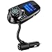 Price comparison product image FM Transmitter, Nulaxy Wireless In-Car Bluetooth FM Transmitter Radio Adapter Car Kit with 1.44 Inch Display and USB Car Charger -Black