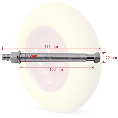 Schubkarrenrad Vollgummi PU 4.80/4.00-8 390 mm 200 kg + Achse – Reifen Ersatzrad - 3