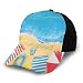 Produktbild Hip Hop Sun Hat Baseball Cap,Summer Fun Bay from Above Vista Illustration with Towels Parasols,for Men&Women