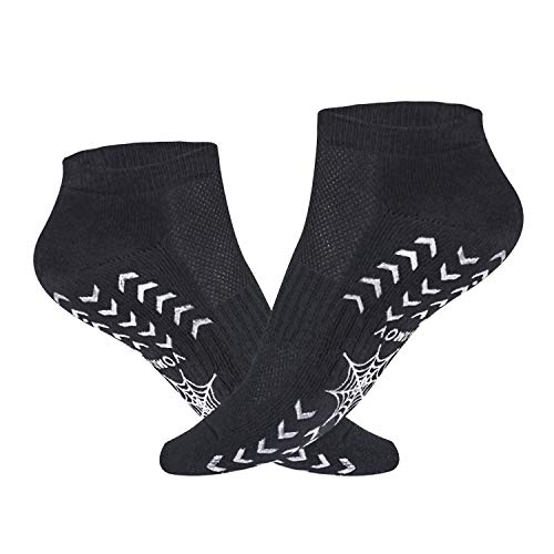 VIMOV Chaussettes Antidérapantes pour Hommes （2 Paires） Poignées Antidérapantes pour Exercices Ordinaires Comme Yoga, Danse, Ftness, Pilates, Arts Martiaux, Gymnastique, Trampoline, pour Personnes âgé
