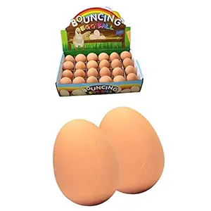 DOGTOWN Non-Toxic Playing Chewing Fetching Rubber Bouncing Egg Ball Toy for Puppies (Set of 2)