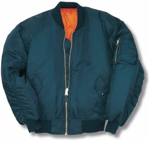 MA1 BOMBER JACKET WITH HEAVY BRASS ZIP (6XL, PETROL BLUE)