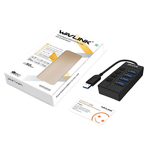 WAVLINK USB 3.0 4-Port Hub mit einzelnen Power Schalter und LED für Laptops, Macbook, Ultrabooks und weiteren USB 3.0 kompatiblen Geräten - 7