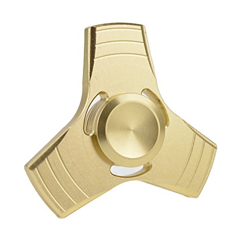 SunnySmile DIRT RESISTANT EDC Tri-Spinner Fidget Toy Smooth Surface Helps Focusing Fidget Toy [3D Figit] Premium Quality EDC Focus Toy for Kids & Adults - Best Stress Reducer Relieves ADHD Anxiety (Gold)