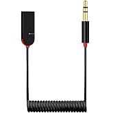 HEARTZ KY 223 CAR AUX CABLE SPRİRAL KABLOLU AUXJACK USB BLUETOOTH AUX, Bluetooth Car Receiver Aux FİYAT PERFORMANSTA BİR NUMA