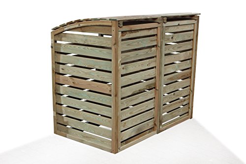 Mülltonnen-Box Mülltonnenverkleidung für 2 Tonnen inkl. Rückwand - 4