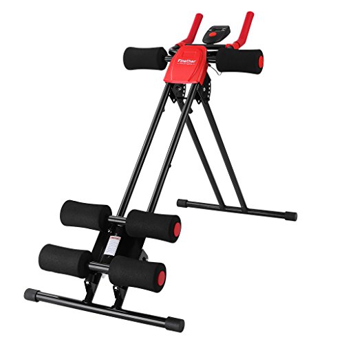 Finether Bauchtrainer Bauchmuskeltrainer Bauchwegtrainer AB Trainer 5-Minutes-Shaper 6 Intensitätsstufen Bauchtraining-Gerät Heimtrainer Fitnessgerät für Bauchmuskeltraining faltbar
