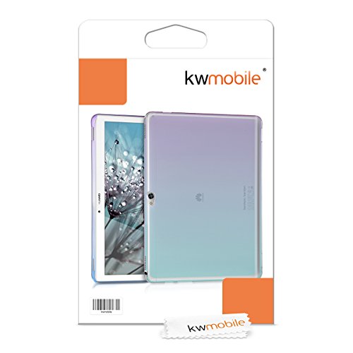 kwmobile Hülle für Huawei MediaPad M2 10.0 – Case Handy Schutzhülle TPU Silikon für Tablet – Backcover Cover klar Violett Blau Transparent - 6