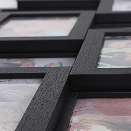 Songmics Bilderrahmen Collage für 12 Fotos je 10 x 15 cm Fotorahmen aus MDF-Platten schwarz RPF22H - 6