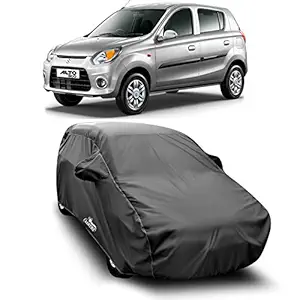 AARTRI - Water Resistant - dust Proof - car Body Cover for Compatible with Maruti Suzuki Alto 800 car Cover - Water Resistant UV Proof - car Body Cover (Grey with Mirror)