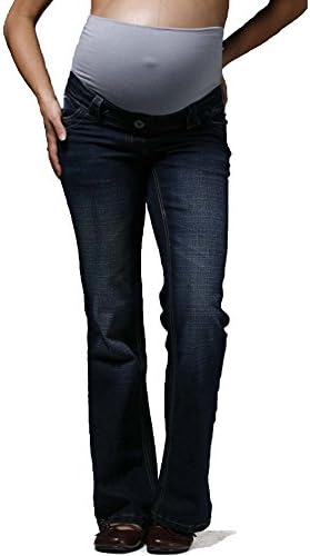 Indigo Maternity Jeans, Over Bump, (Available in 3 leg lengths), UK Sizes 8-22, Women's Bootcut Pregnancy Denims