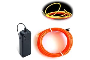 Balabaxer EL tråd, 3 m neonljus brusreducering bärbar neon lysande stroboing elektroluminescerande tråd för fester, halloween