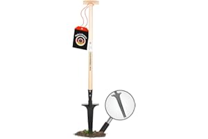 SHW-FIRE Cortador de malas hierbas profesional con mango de madera de fresno de 82 cm, forjado a mano con práctica patada