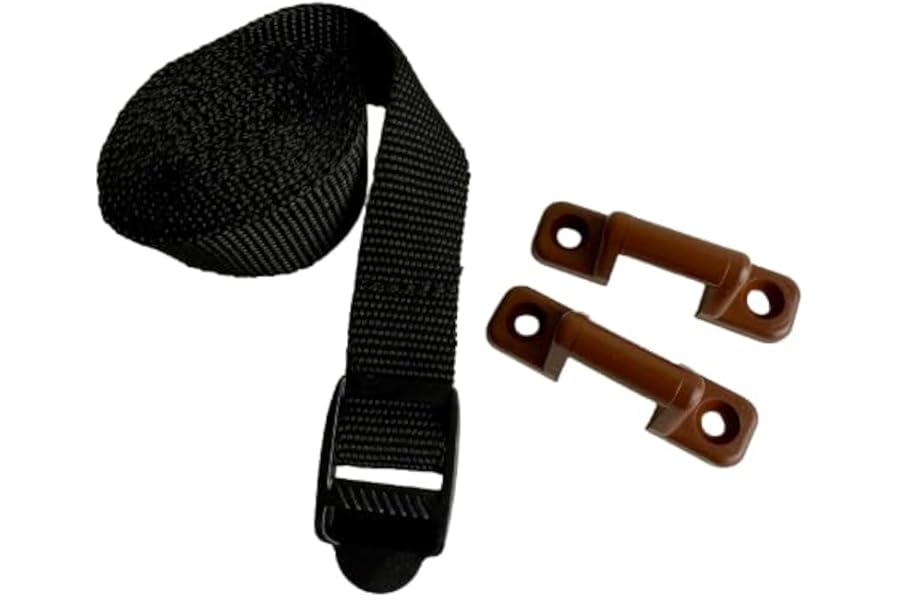 Leisure Battery OR Gas Bottle Securing Strap In Black With Buckle And 2 Holders Caravan Motorhome Boat Van RV Camper 1200mm