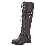 ◑‿◑ JUSTSELL Stiefel Tamaris,Damen Frauen Einfarbig Hohe Stiefel Runder Kopf Stiefel Tamaris Lace-up Schuhe Seite Reißverschluss Hohe Stiefel Casual Allroundstiefel