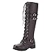 Produktbild Overknee Stiefel Damen,Elecenty Schnürstiefel Frauen Vintage Schnürboots Stiefeletten Flache Hohe Boots Schnallen Winterboots Schuhe Schneestiefel